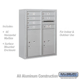 10-Door Surface Mounted Mailbox with Parcel Locker and USPS Access