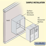 10 Door High Surface Mounted 4C Horizontal Mailbox with Parcel Lockers in Black