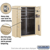 10 Door High Surface Mounted 4C Horizontal Mailbox with Parcel Lockers in Sandstone