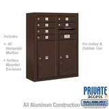 10 Door High Surface Mounted 4C Horizontal Mailbox with Parcel Lockers in Bronze
