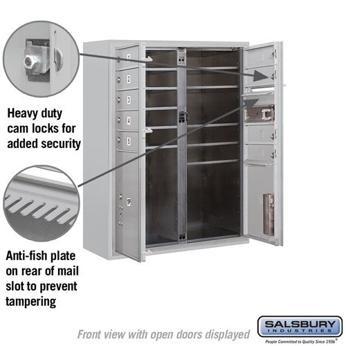 10 Door High Surface Mounted 4C Horizontal Mailbox with Parcel Lockers and Private Access