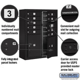10 Door High Surface Mounted 4C Horizontal Mailbox with Parcel Lockers and USPS Access