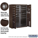 10-Door Surface Mounted Mailbox with Parcel Lockers in Bronze