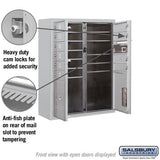 10 Door High Surface Mounted 4C Horizontal Mailbox with Parcel Lockers in Aluminum