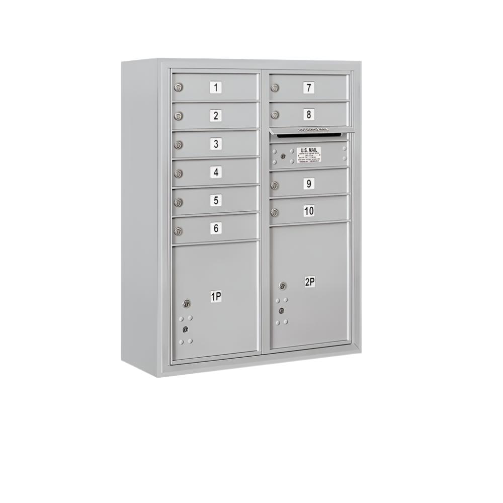 Salsbury 10-Door High Surface Mounted 4C Horizontal Mailbox with Parcel Lockers – Bronze