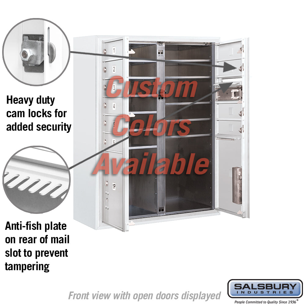 Surface Mounted 4C Horizontal Mailbox Unit - 10 Door High, Double Column, Front Loading, Private Access