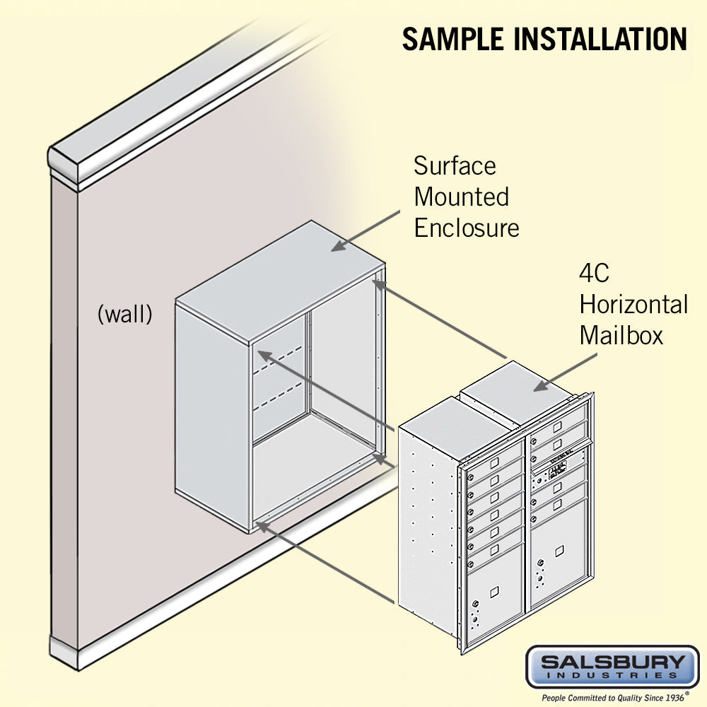 10-Door High Surface Mounted 4C Horizontal Mailbox with Parcel Lockers in Bronze