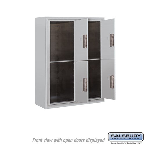 10-Door Surface Mounted Parcel Locker with 4 Parcel Lockers, Aluminum, USPS Access