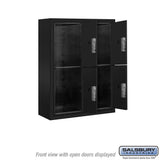 10-Door Surface Mounted Parcel Locker with 4 Parcel Lockers in Black for USPS Access