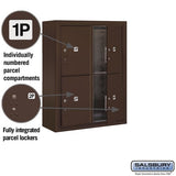 10 Door High Surface Mounted Parcel Locker with 4 Parcel Lockers in Bronze for USPS Access