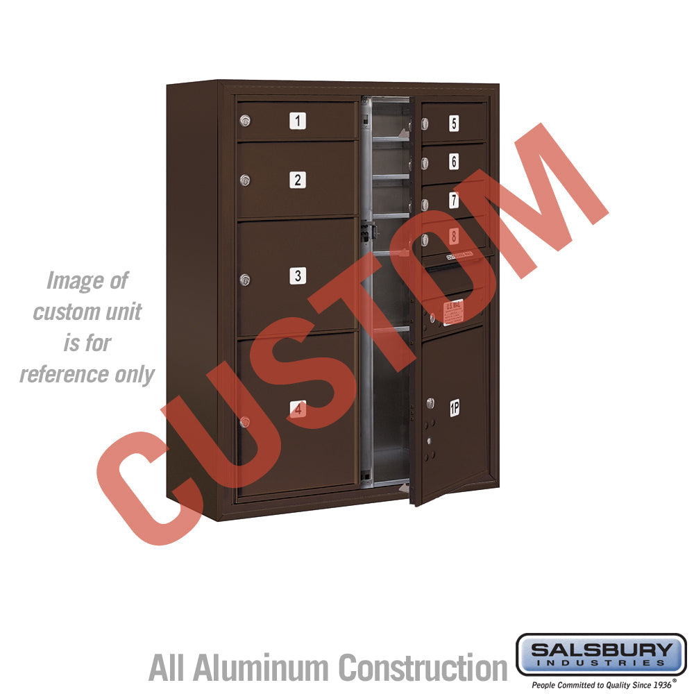 Surface Mounted 4C Horizontal Mailbox Unit - 10 Door High, Double Column, Bronze, Front Loading