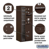 10 Door High Surface Mounted 4C Horizontal Mailbox with Parcel Locker in Bronze