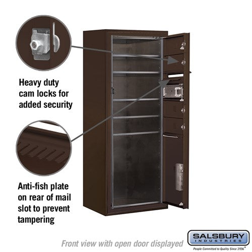 10 Door High Surface Mounted 4C Horizontal Mailbox with Parcel Locker in Bronze