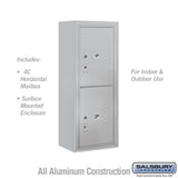 10-Door Surface Mounted Parcel Locker with 2 Parcel Lockers, Aluminum, USPS Access