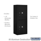 10 Door High Surface Mounted Parcel Locker with 2 Parcel Lockers in Black for USPS Access