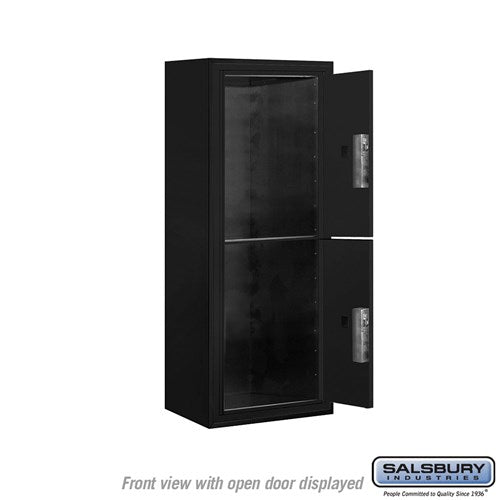 10 Door High Surface Mounted Parcel Locker with 2 Parcel Lockers in Black for USPS Access