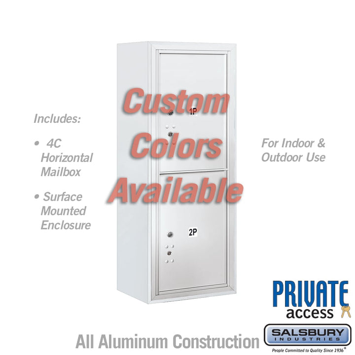 Surface Mounted 4C Horizontal Mailbox Unit - 10 Door High, Custom Color, Private Access