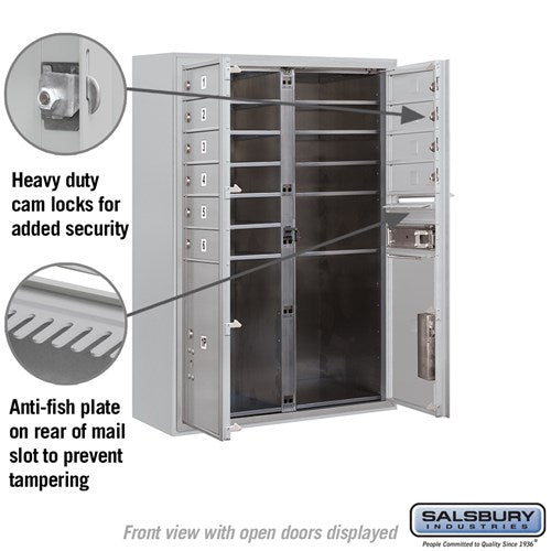11 Door High Surface Mounted 4C Horizontal Mailbox with Parcel Lockers