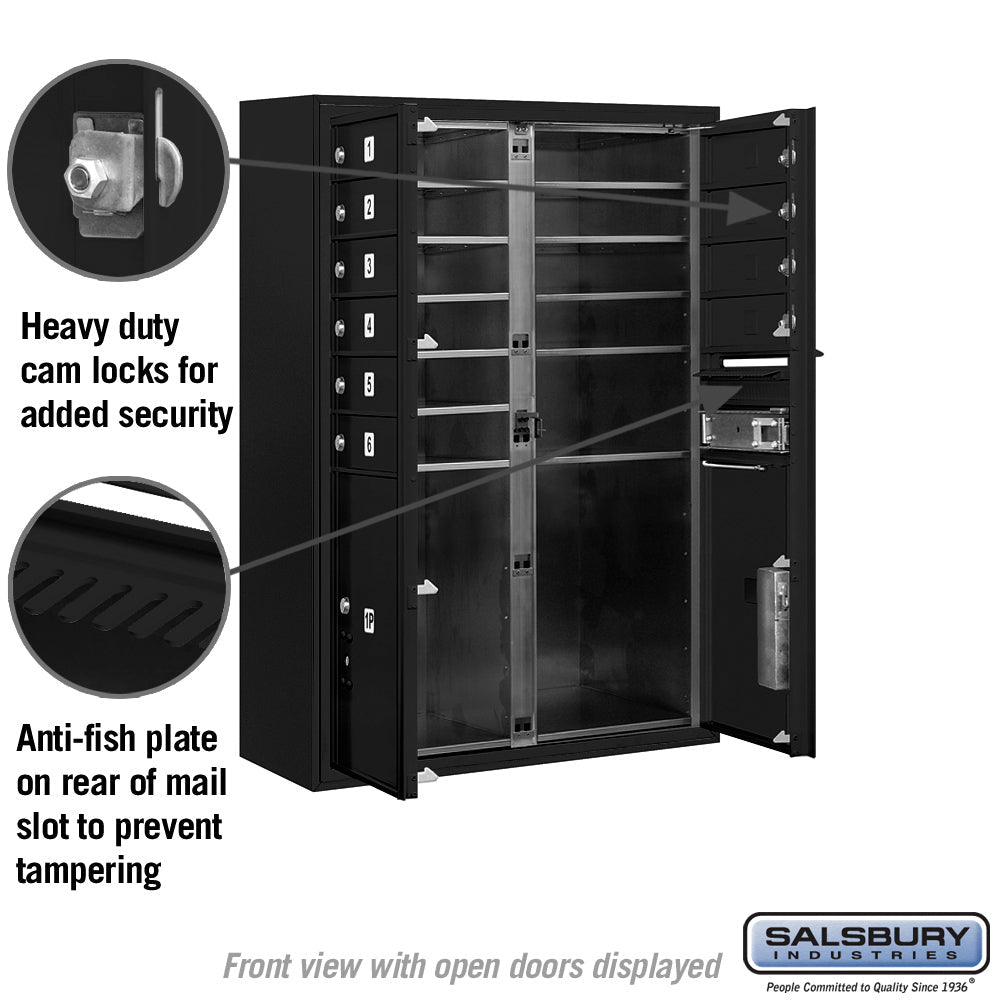 11-Door High Surface Mounted Mailbox with Parcel Locker in Black