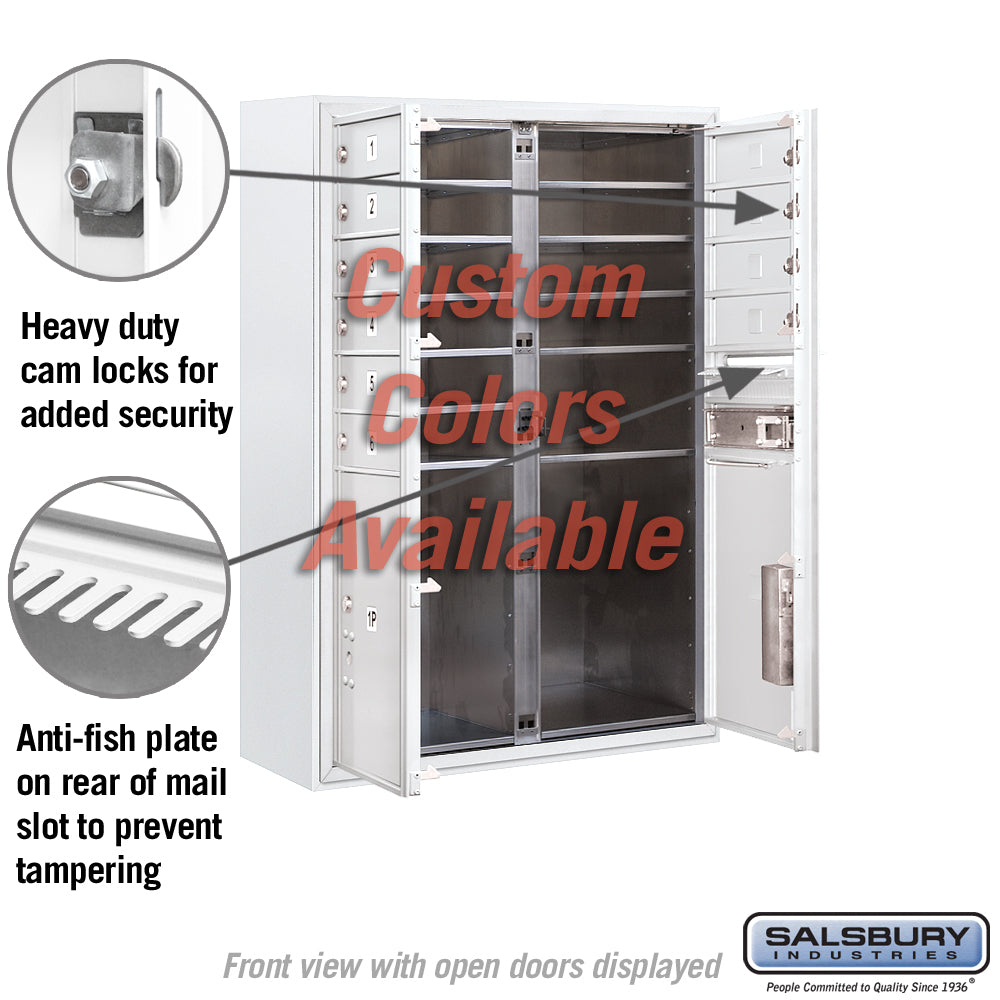 Surface Mounted 4C Horizontal Mailbox Unit - 11 Door High, Double Column, Custom Color, Front Loading, Private Access