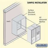 Salsbury Surface Mounted 4C Horizontal Mailbox Unit, 11-Door High, Bronze, Front Loading, USPS Access