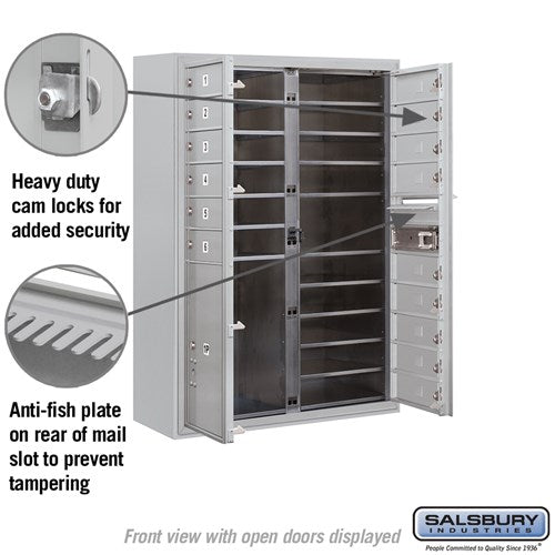 11 Door High Surface Mounted 4C Horizontal Mailbox with Parcel Locker and USPS Access