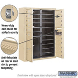 11 Door High Surface Mounted 4C Horizontal Mailbox with Parcel Locker in Sandstone