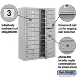 11 Door High Surface Mounted 4C Horizontal Mailbox with 20 Doors in Aluminum for Private Access