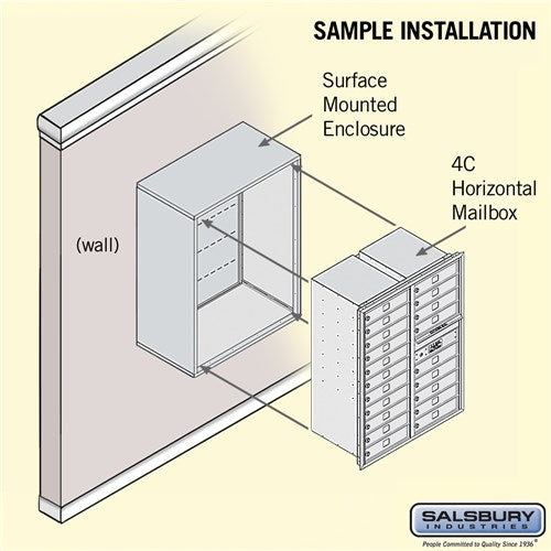 11 Door High Surface Mounted 4C Horizontal Mailbox with 20 Doors in Aluminum for Private Access