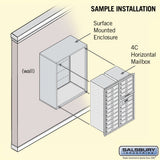 11 Door High Surface Mounted 4C Horizontal Mailbox with 20 Doors in Black with Private Access