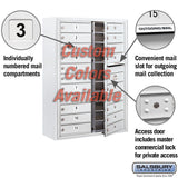 Surface Mounted 4C Horizontal Mailbox Unit - 11 Door High, Double Column, 20 MB1 Doors, Custom Color, Front Loading, Private Access