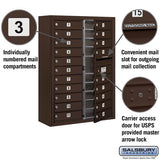 11 Door High Surface Mounted 4C Horizontal Mailbox with Parcel Locker in Sandstone