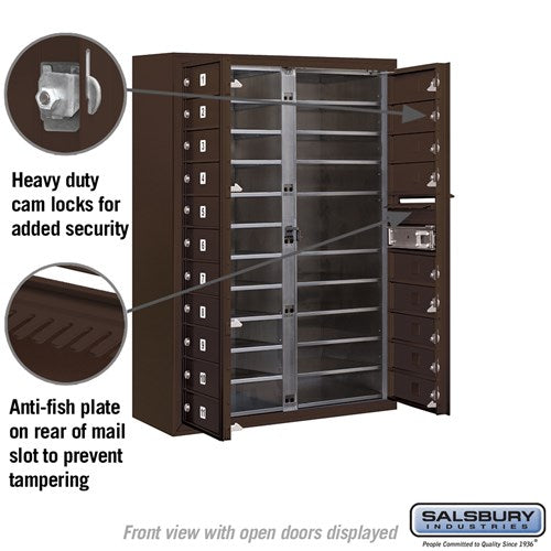 11 Door High Surface Mounted 4C Horizontal Mailbox with Parcel Locker in Sandstone