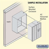 11 Door High Surface Mounted 4C Horizontal Mailbox with Parcel Locker in Sandstone