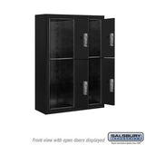 11 Door High Surface Mounted Parcel Locker with 4 Parcel Lockers in Black with USPS Access
