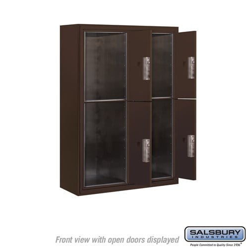 11-Door Surface Mounted Parcel Locker with 4 Parcel Lockers in Bronze