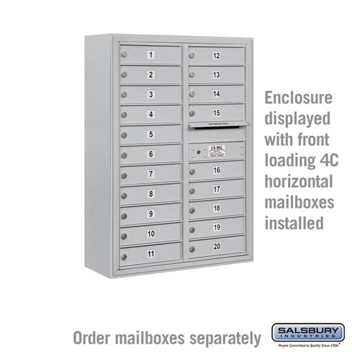 Surface Mounted Enclosure for Double Column Mailboxes - Aluminum
