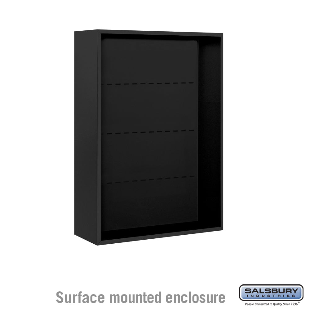 Surface Mounted Enclosure for Double Column Mailbox - Black