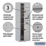 11 Door High Surface Mounted 4C Horizontal Mailbox with Parcel Locker in Aluminum