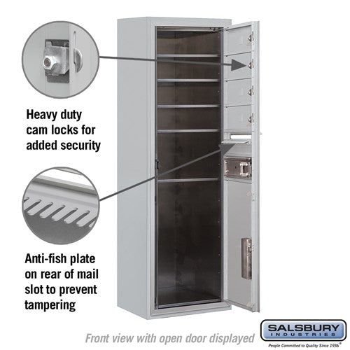 11 Door High Surface Mounted 4C Horizontal Mailbox with Parcel Locker in Aluminum