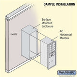 11 Door High Surface Mounted 4C Horizontal Mailbox with Parcel Locker in Aluminum