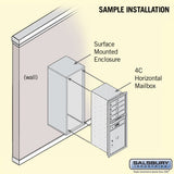11-Door High Surface Mounted Mailbox with Parcel Locker in Black