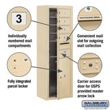 11 Door High Surface Mounted 4C Horizontal Mailbox with Parcel Locker in Sandstone