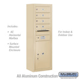 11 Door High Surface Mounted 4C Horizontal Mailbox with Parcel Locker in Sandstone
