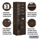 11-Door High Surface Mounted Mailbox with Parcel Locker in Bronze