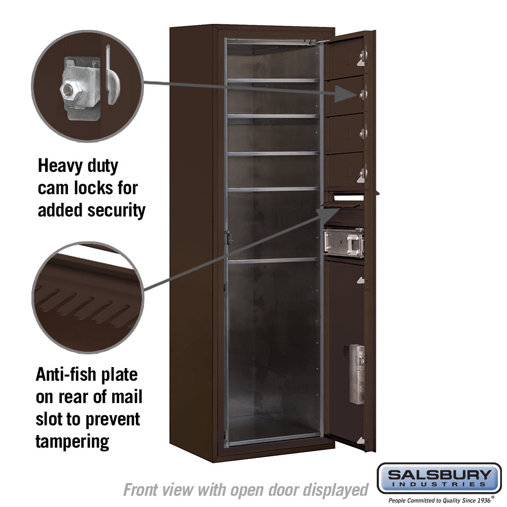 11-Door High Surface Mounted Mailbox with Parcel Locker in Bronze