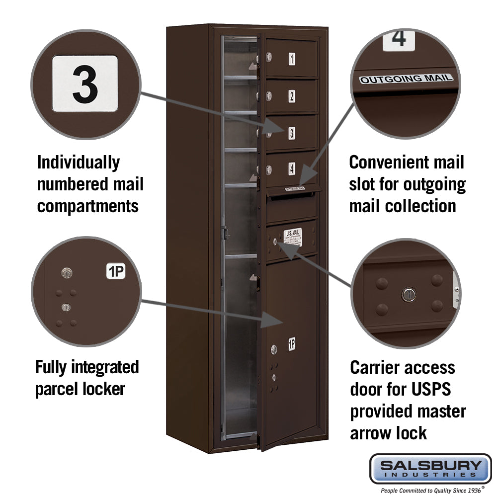 11-Door Surface Mounted Bronze Mailbox with Parcel Locker