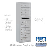 11 Door High Surface Mounted 4C Horizontal Mailbox with Private Access