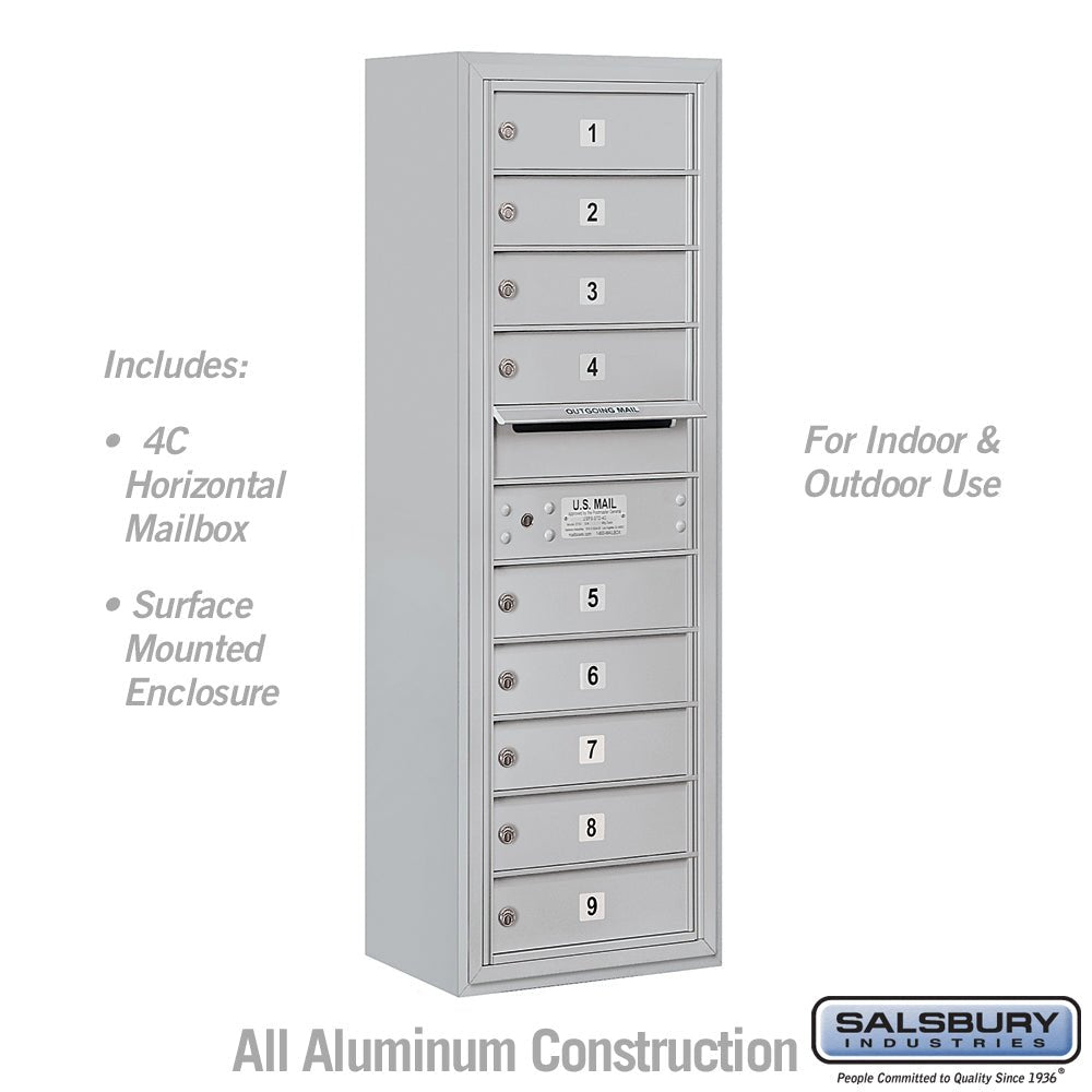 11 Door High Surface Mounted 4C Horizontal Mailbox with USPS Access