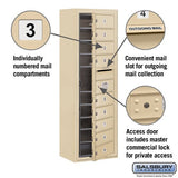11 Door High Surface Mounted 4C Horizontal Mailbox with 9 Doors in Sandstone for Private Access